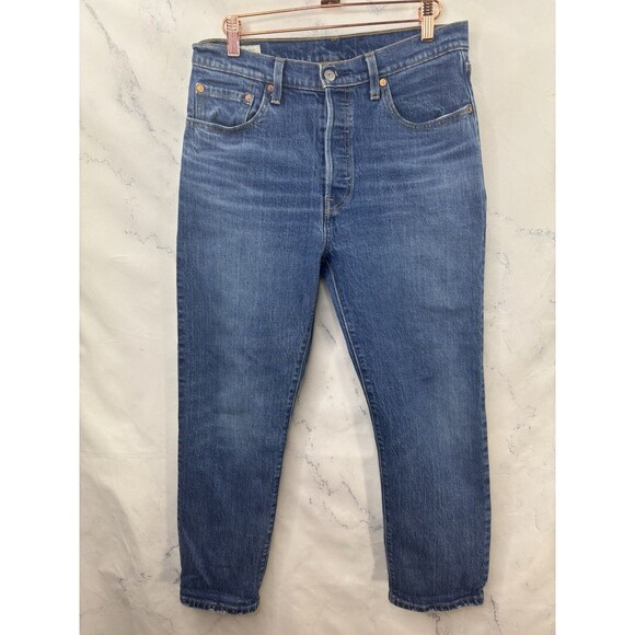 Levi's 501 Premium Original High Rise Button Fly Denim Jeans Womens 29 Retro - Picture 15 of 16